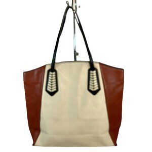 orYANY LEATHER SHOULDER BAG PURSE TRI-COLOR LARGE TOTE